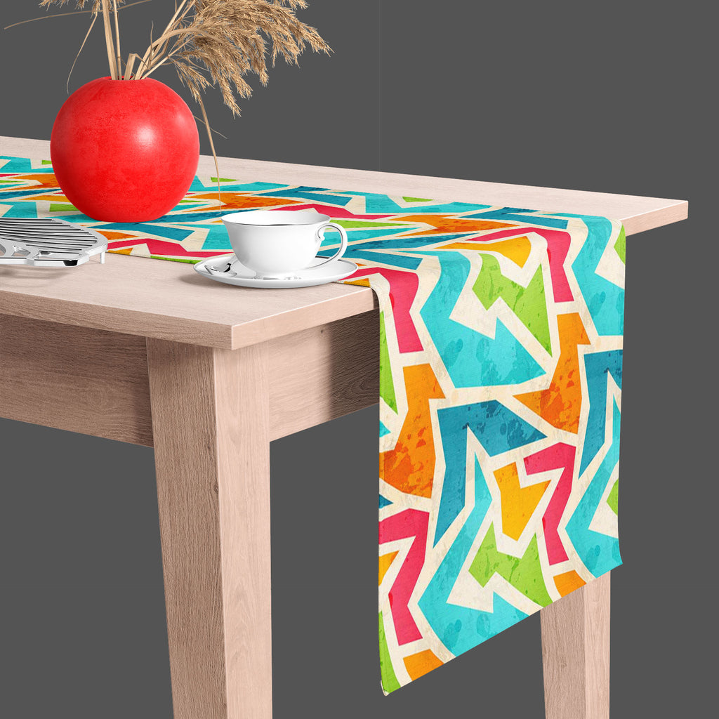 Geometric D1 Table Runner-Table Runners-RUN_TB-IC 5007426 IC 5007426, Abstract Expressionism, Abstracts, Ancient, Art and Paintings, Culture, Decorative, Digital, Digital Art, Ethnic, Fashion, Geometric, Geometric Abstraction, Graffiti, Graphic, Historical, Illustrations, Marble and Stone, Medieval, Modern Art, Patterns, Retro, Semi Abstract, Signs, Signs and Symbols, Traditional, Triangles, Tribal, Urban, Vintage, World Culture, d1, table, runner, abstract, art, artistic, backdrop, background, bright, coll