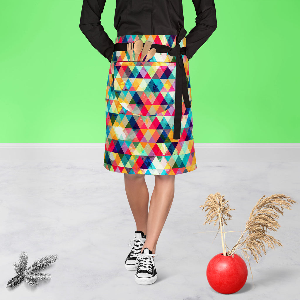 Grunge Triangle D1 Apron | Adjustable, Free Size & Waist Tiebacks-Apron Waist to Knee-APR_WS_KN-IC 5007427 IC 5007427, Abstract Expressionism, Abstracts, Ancient, Art and Paintings, Culture, Diamond, Digital, Digital Art, Ethnic, Geometric, Geometric Abstraction, Graphic, Hipster, Historical, Illustrations, Medieval, Modern Art, Music, Music and Dance, Music and Musical Instruments, Patterns, Retro, Semi Abstract, Signs, Signs and Symbols, Traditional, Triangles, Tribal, Vintage, World Culture, grunge, tria
