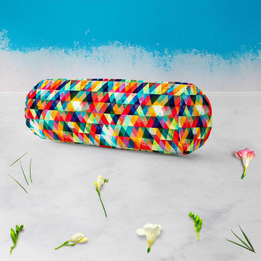 Grunge Triangle D1 Bolster Cover Booster Cases | Concealed Zipper Opening-Bolster Covers-BOL_CV_ZP-IC 5007427 IC 5007427, Abstract Expressionism, Abstracts, Ancient, Art and Paintings, Culture, Diamond, Digital, Digital Art, Ethnic, Geometric, Geometric Abstraction, Graphic, Hipster, Historical, Illustrations, Medieval, Modern Art, Music, Music and Dance, Music and Musical Instruments, Patterns, Retro, Semi Abstract, Signs, Signs and Symbols, Traditional, Triangles, Tribal, Vintage, World Culture, grunge, t