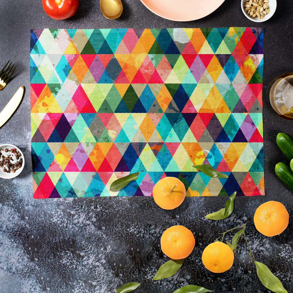 Grunge Triangle D1 Table Mat Placemat-Table Place Mats Fabric-MAT_TB-IC 5007427 IC 5007427, Abstract Expressionism, Abstracts, Ancient, Art and Paintings, Culture, Diamond, Digital, Digital Art, Ethnic, Geometric, Geometric Abstraction, Graphic, Hipster, Historical, Illustrations, Medieval, Modern Art, Music, Music and Dance, Music and Musical Instruments, Patterns, Retro, Semi Abstract, Signs, Signs and Symbols, Traditional, Triangles, Tribal, Vintage, World Culture, grunge, triangle, d1, table, mat, place