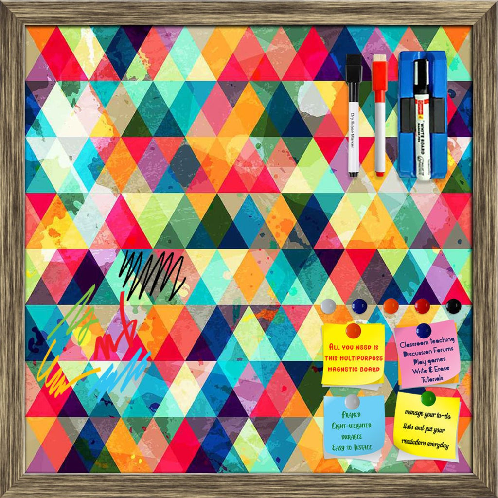 Grunge Triangle Framed Magnetic Dry Erase Board | Combo with Magnet Buttons & Markers-Magnetic Boards Framed-MGB_FR-IC 5007427 IC 5007427, Abstract Expressionism, Abstracts, Ancient, Art and Paintings, Culture, Diamond, Digital, Digital Art, Ethnic, Geometric, Geometric Abstraction, Graphic, Hipster, Historical, Illustrations, Medieval, Modern Art, Music, Music and Dance, Music and Musical Instruments, Patterns, Retro, Semi Abstract, Signs, Signs and Symbols, Traditional, Triangles, Tribal, Vintage, World C