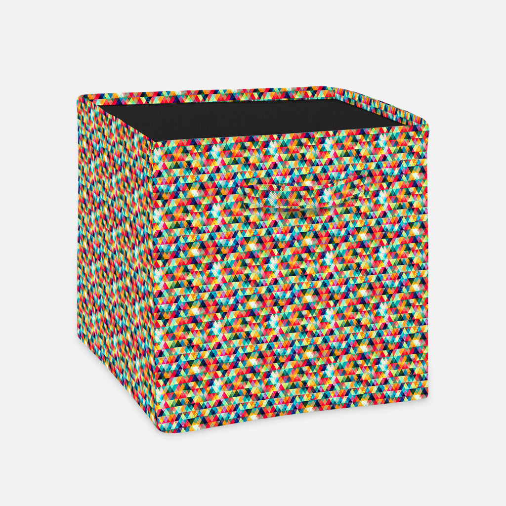Grunge Triangle Foldable Open Storage Bin | Organizer Box, Toy Basket, Shelf Box, Laundry Bag | Canvas Fabric-Storage Bins-STR_BI_CB-IC 5007427 IC 5007427, Abstract Expressionism, Abstracts, Ancient, Art and Paintings, Culture, Diamond, Digital, Digital Art, Ethnic, Geometric, Geometric Abstraction, Graphic, Hipster, Historical, Illustrations, Medieval, Modern Art, Music, Music and Dance, Music and Musical Instruments, Patterns, Retro, Semi Abstract, Signs, Signs and Symbols, Traditional, Triangles, Tribal,