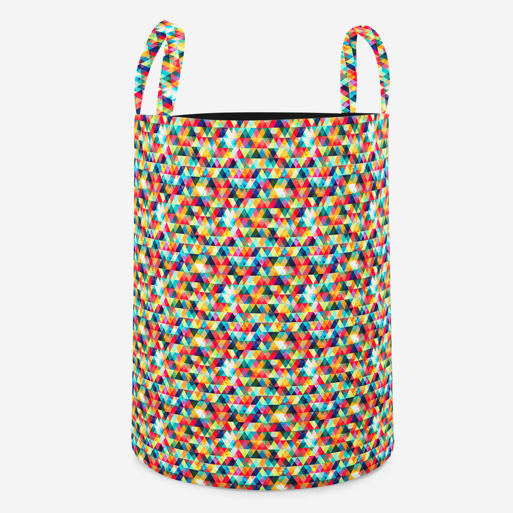 Grunge Triangle Foldable Open Storage Bin | Organizer Box, Toy Basket, Shelf Box, Laundry Bag | Canvas Fabric-Storage Bins-STR_BI_RD-IC 5007427 IC 5007427, Abstract Expressionism, Abstracts, Ancient, Art and Paintings, Culture, Diamond, Digital, Digital Art, Ethnic, Geometric, Geometric Abstraction, Graphic, Hipster, Historical, Illustrations, Medieval, Modern Art, Music, Music and Dance, Music and Musical Instruments, Patterns, Retro, Semi Abstract, Signs, Signs and Symbols, Traditional, Triangles, Tribal,