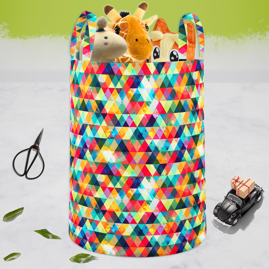 Grunge Triangle D1 Foldable Open Storage Bin | Organizer Box, Toy Basket, Shelf Box, Laundry Bag | Canvas Fabric-Storage Bins-STR_BI_CB-IC 5007427 IC 5007427, Abstract Expressionism, Abstracts, Ancient, Art and Paintings, Culture, Diamond, Digital, Digital Art, Ethnic, Geometric, Geometric Abstraction, Graphic, Hipster, Historical, Illustrations, Medieval, Modern Art, Music, Music and Dance, Music and Musical Instruments, Patterns, Retro, Semi Abstract, Signs, Signs and Symbols, Traditional, Triangles, Trib