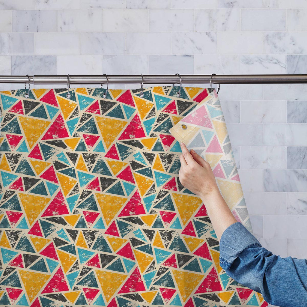 Grunge Triangle Washable Waterproof Shower Curtain-Shower Curtains-CUR_SH-IC 5007428 IC 5007428, Abstract Expressionism, Abstracts, Ancient, Art and Paintings, Culture, Digital, Digital Art, Ethnic, Geometric, Geometric Abstraction, Graffiti, Graphic, Historical, Illustrations, Medieval, Modern Art, Patterns, Retro, Semi Abstract, Signs, Signs and Symbols, Traditional, Triangles, Tribal, Urban, Vintage, World Culture, grunge, triangle, washable, waterproof, shower, curtain, pattern, background, color, color