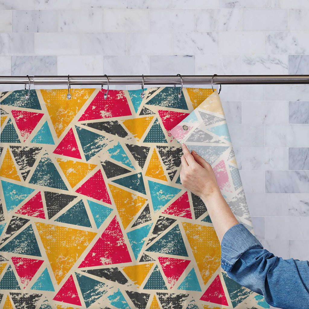 Grunge Triangle D2 Washable Waterproof Shower Curtain-Shower Curtains-CUR_SH-IC 5007428 IC 5007428, Abstract Expressionism, Abstracts, Ancient, Art and Paintings, Culture, Digital, Digital Art, Ethnic, Geometric, Geometric Abstraction, Graffiti, Graphic, Historical, Illustrations, Medieval, Modern Art, Patterns, Retro, Semi Abstract, Signs, Signs and Symbols, Traditional, Triangles, Tribal, Urban, Vintage, World Culture, grunge, triangle, d2, washable, waterproof, shower, curtain, pattern, background, color