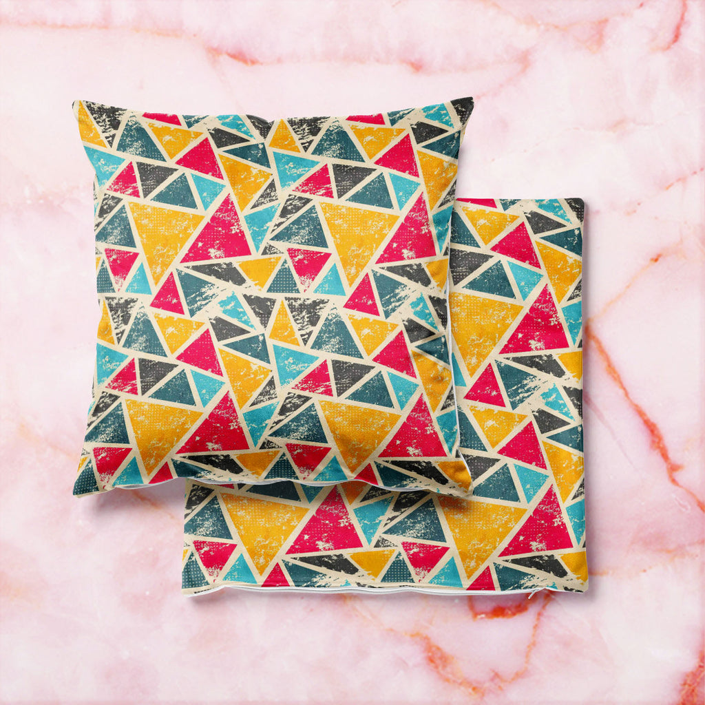 Grunge Triangle D2 Cushion Cover Throw Pillow-Cushion Covers-CUS_CV-IC 5007428 IC 5007428, Abstract Expressionism, Abstracts, Ancient, Art and Paintings, Culture, Digital, Digital Art, Ethnic, Geometric, Geometric Abstraction, Graffiti, Graphic, Historical, Illustrations, Medieval, Modern Art, Patterns, Retro, Semi Abstract, Signs, Signs and Symbols, Traditional, Triangles, Tribal, Urban, Vintage, World Culture, grunge, triangle, d2, cushion, cover, throw, pillow, pattern, background, color, colors, texture