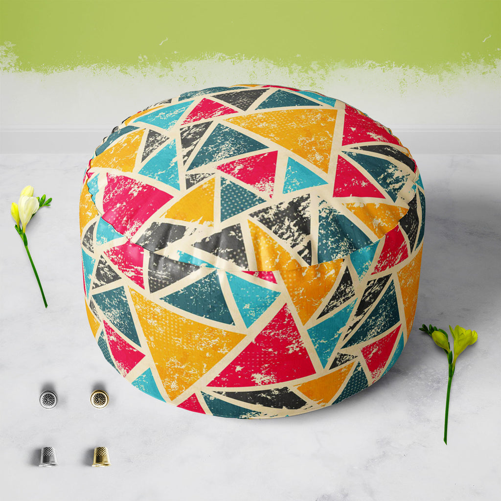 Grunge Triangle D2 Footstool Footrest Puffy Pouffe Ottoman Bean Bag | Canvas Fabric-Footstools-FST_CB_BN-IC 5007428 IC 5007428, Abstract Expressionism, Abstracts, Ancient, Art and Paintings, Culture, Digital, Digital Art, Ethnic, Geometric, Geometric Abstraction, Graffiti, Graphic, Historical, Illustrations, Medieval, Modern Art, Patterns, Retro, Semi Abstract, Signs, Signs and Symbols, Traditional, Triangles, Tribal, Urban, Vintage, World Culture, grunge, triangle, d2, footstool, footrest, puffy, pouffe, o