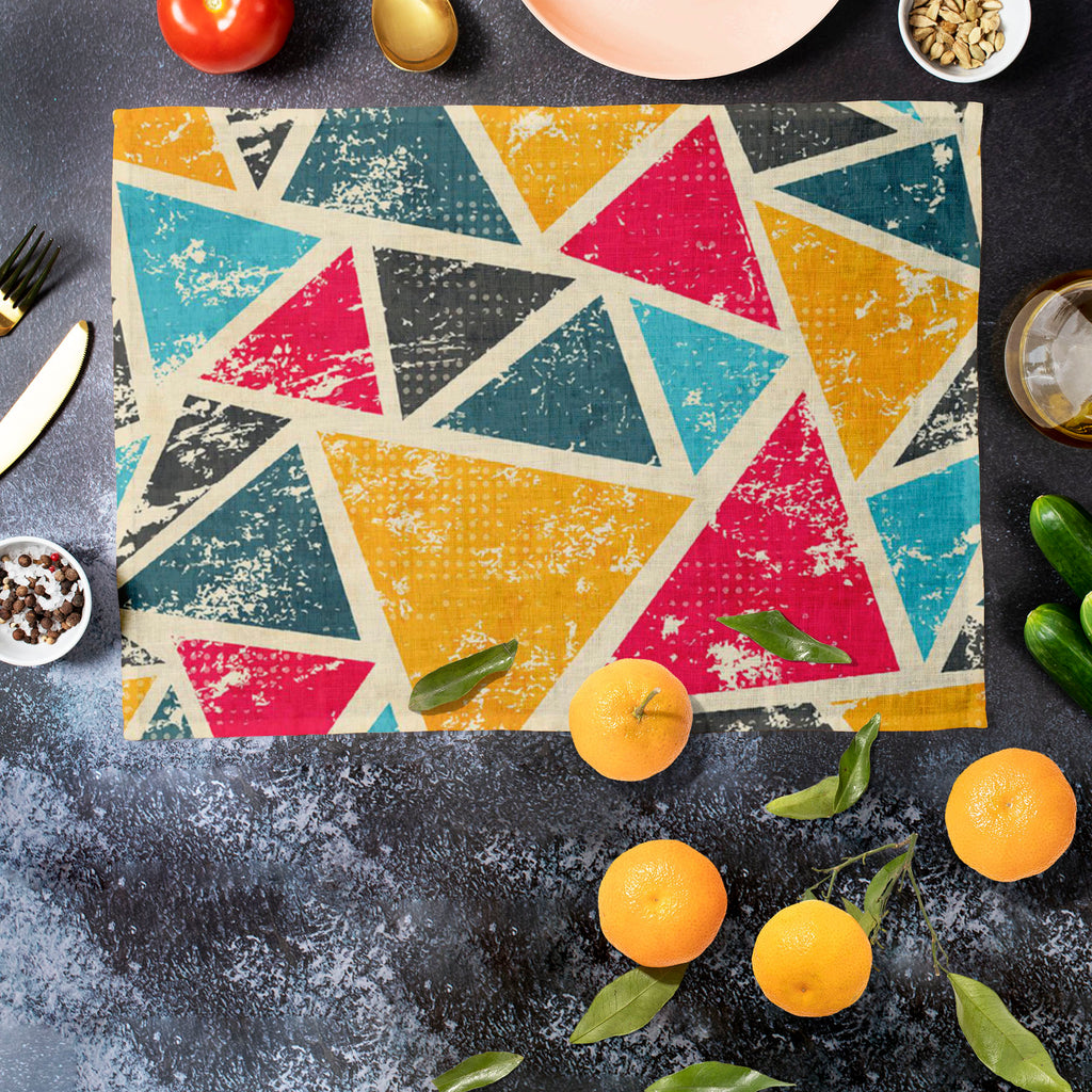 Grunge Triangle D2 Table Mat Placemat-Table Place Mats Fabric-MAT_TB-IC 5007428 IC 5007428, Abstract Expressionism, Abstracts, Ancient, Art and Paintings, Culture, Digital, Digital Art, Ethnic, Geometric, Geometric Abstraction, Graffiti, Graphic, Historical, Illustrations, Medieval, Modern Art, Patterns, Retro, Semi Abstract, Signs, Signs and Symbols, Traditional, Triangles, Tribal, Urban, Vintage, World Culture, grunge, triangle, d2, table, mat, placemat, pattern, background, color, colors, texture, abstra