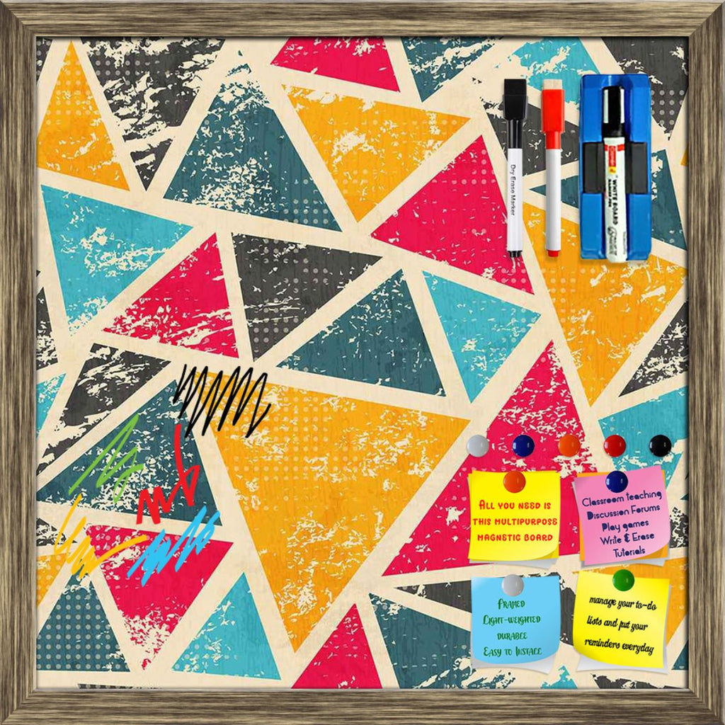 Grunge Triangle Framed Magnetic Dry Erase Board | Combo with Magnet Buttons & Markers-Magnetic Boards Framed-MGB_FR-IC 5007428 IC 5007428, Abstract Expressionism, Abstracts, Ancient, Art and Paintings, Culture, Digital, Digital Art, Ethnic, Geometric, Geometric Abstraction, Graffiti, Graphic, Historical, Illustrations, Medieval, Modern Art, Patterns, Retro, Semi Abstract, Signs, Signs and Symbols, Traditional, Triangles, Tribal, Urban, Vintage, World Culture, grunge, triangle, framed, magnetic, dry, erase, 