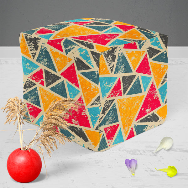 Grunge Triangle D2 Footstool Footrest Puffy Pouffe Ottoman Bean Bag | Canvas Fabric-Footstools-FST_CB_BN-IC 5007428 IC 5007428, Abstract Expressionism, Abstracts, Ancient, Art and Paintings, Culture, Digital, Digital Art, Ethnic, Geometric, Geometric Abstraction, Graffiti, Graphic, Historical, Illustrations, Medieval, Modern Art, Patterns, Retro, Semi Abstract, Signs, Signs and Symbols, Traditional, Triangles, Tribal, Urban, Vintage, World Culture, grunge, triangle, d2, puffy, pouffe, ottoman, footstool, fo
