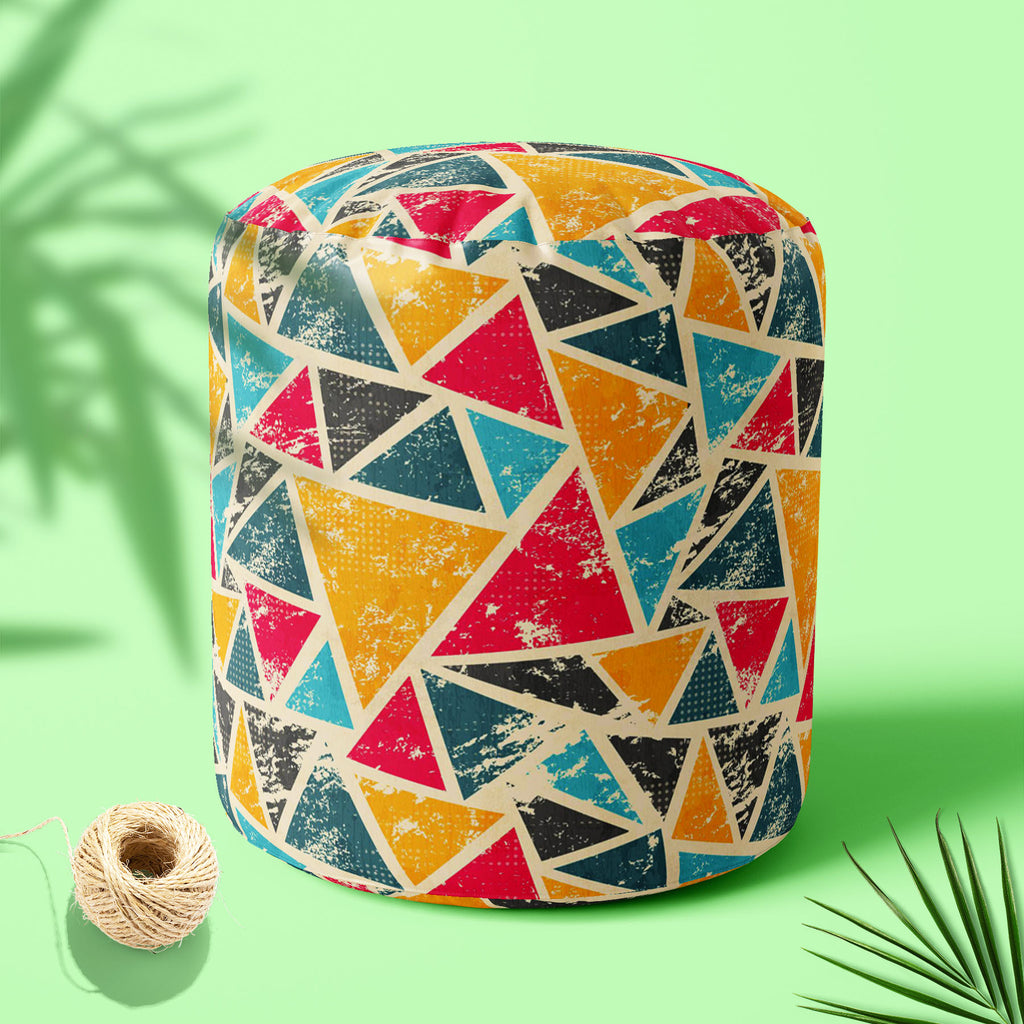 Grunge Triangle D2 Footstool Footrest Puffy Pouffe Ottoman Bean Bag | Canvas Fabric-Footstools-FST_CB_BN-IC 5007428 IC 5007428, Abstract Expressionism, Abstracts, Ancient, Art and Paintings, Culture, Digital, Digital Art, Ethnic, Geometric, Geometric Abstraction, Graffiti, Graphic, Historical, Illustrations, Medieval, Modern Art, Patterns, Retro, Semi Abstract, Signs, Signs and Symbols, Traditional, Triangles, Tribal, Urban, Vintage, World Culture, grunge, triangle, d2, footstool, footrest, puffy, pouffe, o