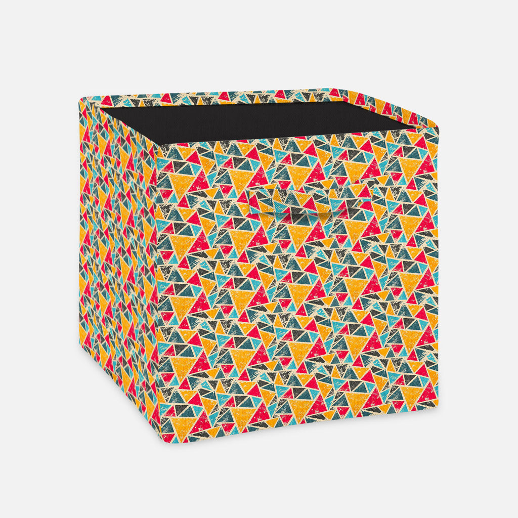 Grunge Triangle Foldable Open Storage Bin | Organizer Box, Toy Basket, Shelf Box, Laundry Bag | Canvas Fabric-Storage Bins-STR_BI_CB-IC 5007428 IC 5007428, Abstract Expressionism, Abstracts, Ancient, Art and Paintings, Culture, Digital, Digital Art, Ethnic, Geometric, Geometric Abstraction, Graffiti, Graphic, Historical, Illustrations, Medieval, Modern Art, Patterns, Retro, Semi Abstract, Signs, Signs and Symbols, Traditional, Triangles, Tribal, Urban, Vintage, World Culture, grunge, triangle, foldable, ope