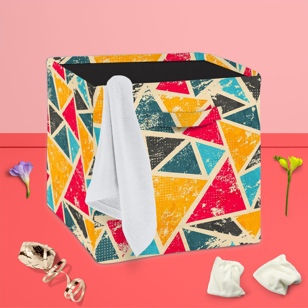 Grunge Triangle D2 Foldable Open Storage Bin | Organizer Box, Toy Basket, Shelf Box, Laundry Bag | Canvas Fabric-Storage Bins-STR_BI_CB-IC 5007428 IC 5007428, Abstract Expressionism, Abstracts, Ancient, Art and Paintings, Culture, Digital, Digital Art, Ethnic, Geometric, Geometric Abstraction, Graffiti, Graphic, Historical, Illustrations, Medieval, Modern Art, Patterns, Retro, Semi Abstract, Signs, Signs and Symbols, Traditional, Triangles, Tribal, Urban, Vintage, World Culture, grunge, triangle, d2, foldab