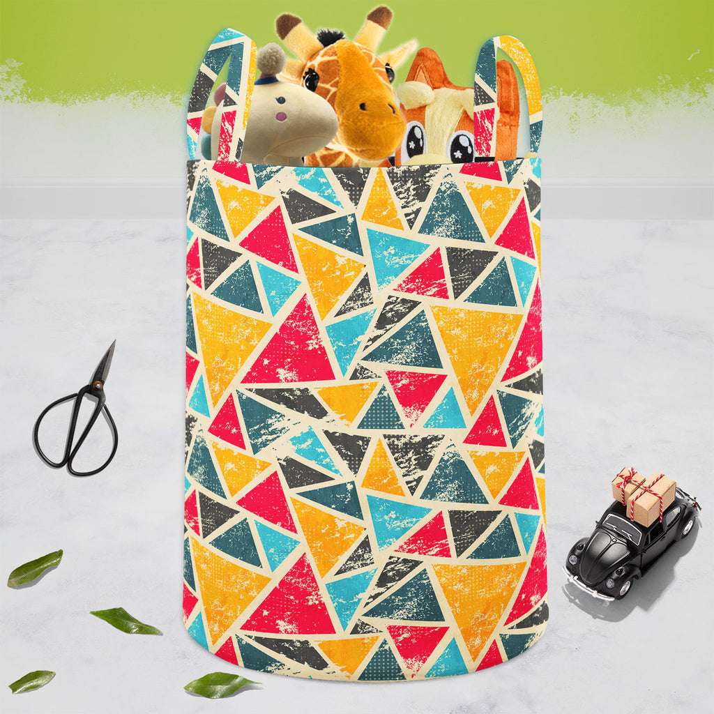 Grunge Triangle D2 Foldable Open Storage Bin | Organizer Box, Toy Basket, Shelf Box, Laundry Bag | Canvas Fabric-Storage Bins-STR_BI_CB-IC 5007428 IC 5007428, Abstract Expressionism, Abstracts, Ancient, Art and Paintings, Culture, Digital, Digital Art, Ethnic, Geometric, Geometric Abstraction, Graffiti, Graphic, Historical, Illustrations, Medieval, Modern Art, Patterns, Retro, Semi Abstract, Signs, Signs and Symbols, Traditional, Triangles, Tribal, Urban, Vintage, World Culture, grunge, triangle, d2, foldab