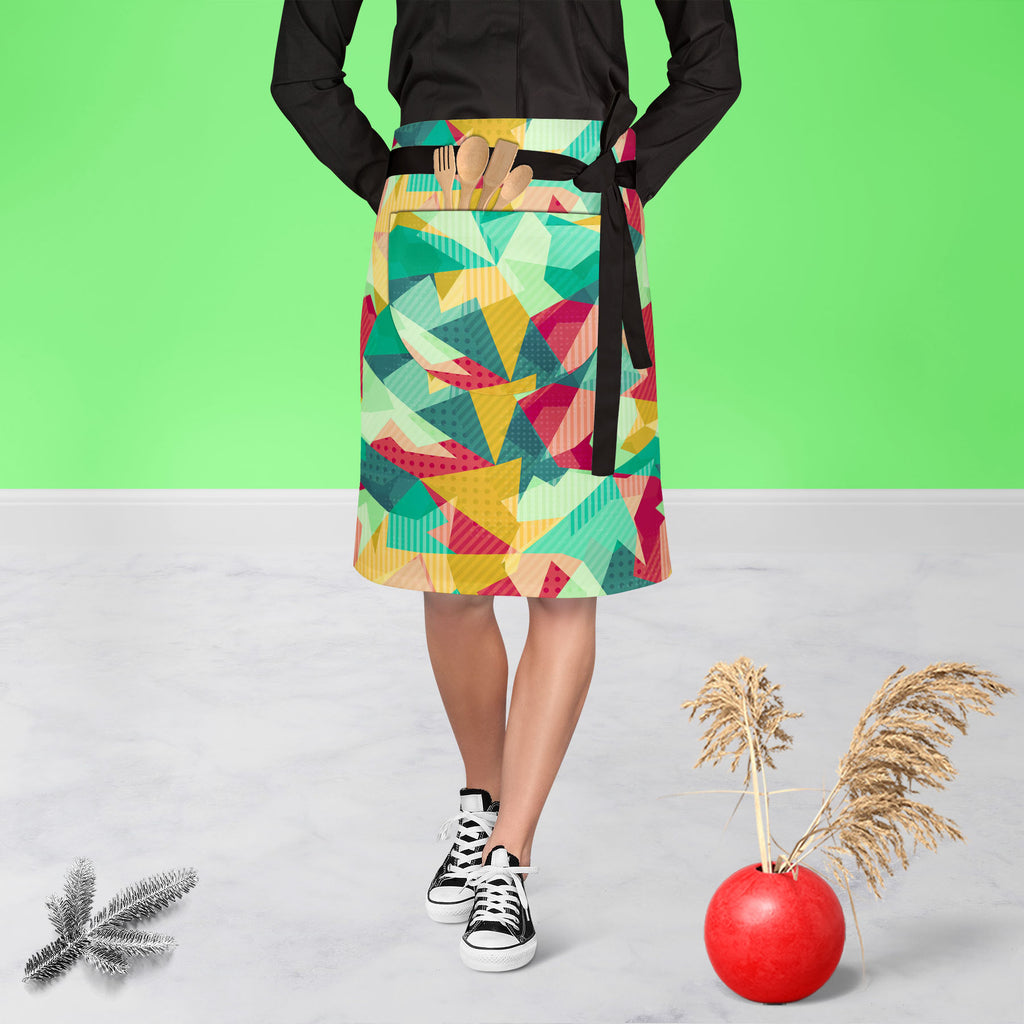 Retro Mosaic Apron | Adjustable, Free Size & Waist Tiebacks-Apron Waist to Knee-APR_WS_KN-IC 5007430 IC 5007430, Abstract Expressionism, Abstracts, Art and Paintings, Decorative, Diamond, Digital, Digital Art, Fantasy, Fashion, Geometric, Geometric Abstraction, Graphic, Hipster, Illustrations, Modern Art, Patterns, Retro, Semi Abstract, Signs, Signs and Symbols, Triangles, mosaic, apron, adjustable, free, size, waist, tiebacks, abstract, art, artistic, artwork, backdrop, background, banner, card, cell, colo