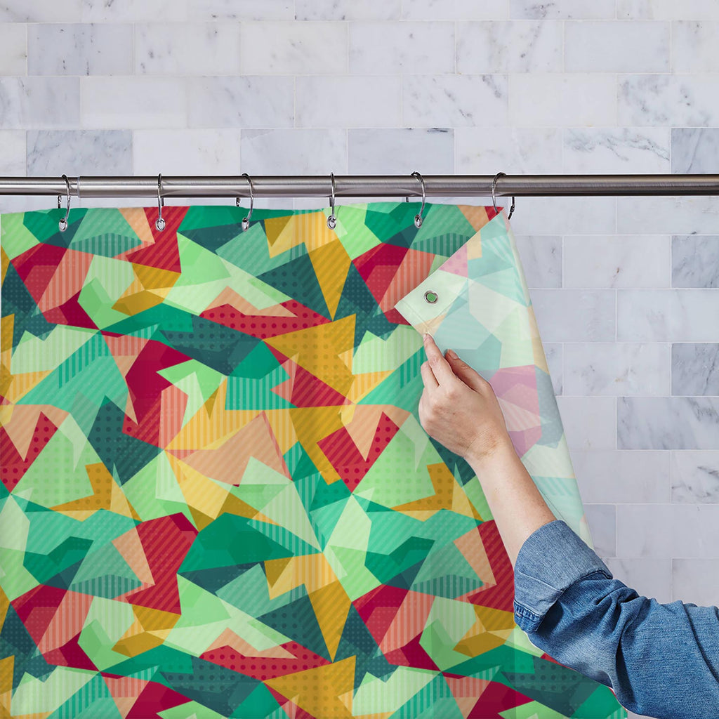 Retro Mosaic Washable Waterproof Shower Curtain-Shower Curtains-CUR_SH-IC 5007430 IC 5007430, Abstract Expressionism, Abstracts, Art and Paintings, Decorative, Diamond, Digital, Digital Art, Fantasy, Fashion, Geometric, Geometric Abstraction, Graphic, Hipster, Illustrations, Modern Art, Patterns, Retro, Semi Abstract, Signs, Signs and Symbols, Triangles, mosaic, washable, waterproof, shower, curtain, abstract, art, artistic, artwork, backdrop, background, banner, card, cell, color, colorful, composition, co