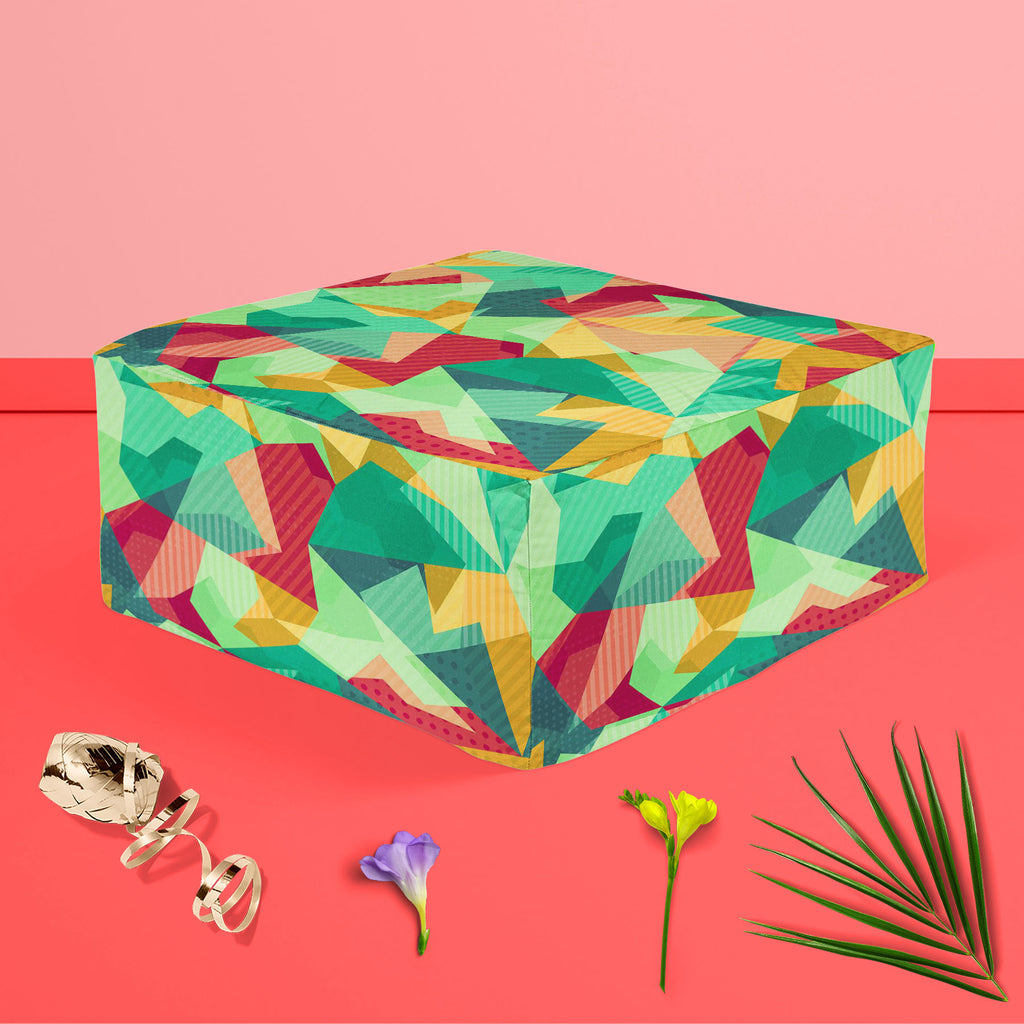 Retro Mosaic Footstool Footrest Puffy Pouffe Ottoman Bean Bag | Canvas Fabric-Footstools-FST_CB_BN-IC 5007430 IC 5007430, Abstract Expressionism, Abstracts, Art and Paintings, Decorative, Diamond, Digital, Digital Art, Fantasy, Fashion, Geometric, Geometric Abstraction, Graphic, Hipster, Illustrations, Modern Art, Patterns, Retro, Semi Abstract, Signs, Signs and Symbols, Triangles, mosaic, footstool, footrest, puffy, pouffe, ottoman, bean, bag, canvas, fabric, abstract, art, artistic, artwork, backdrop, bac