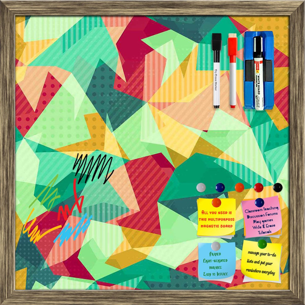 Retro Mosaic Framed Magnetic Dry Erase Board | Combo with Magnet Buttons & Markers-Magnetic Boards Framed-MGB_FR-IC 5007430 IC 5007430, Abstract Expressionism, Abstracts, Art and Paintings, Decorative, Diamond, Digital, Digital Art, Fantasy, Fashion, Geometric, Geometric Abstraction, Graphic, Hipster, Illustrations, Modern Art, Patterns, Retro, Semi Abstract, Signs, Signs and Symbols, Triangles, mosaic, framed, magnetic, dry, erase, board, printed, whiteboard, with, 4, magnets, 2, markers, 1, duster, abstra