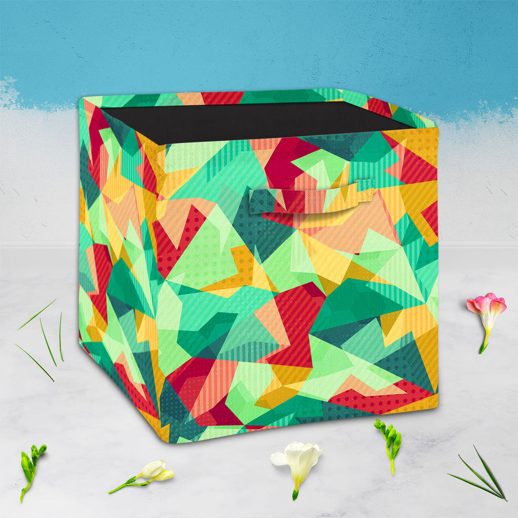 Retro Mosaic Foldable Open Storage Bin | Organizer Box, Toy Basket, Shelf Box, Laundry Bag | Canvas Fabric-Storage Bins-STR_BI_CB-IC 5007430 IC 5007430, Abstract Expressionism, Abstracts, Art and Paintings, Decorative, Diamond, Digital, Digital Art, Fantasy, Fashion, Geometric, Geometric Abstraction, Graphic, Hipster, Illustrations, Modern Art, Patterns, Retro, Semi Abstract, Signs, Signs and Symbols, Triangles, mosaic, foldable, open, storage, bin, organizer, box, toy, basket, shelf, laundry, bag, canvas, 