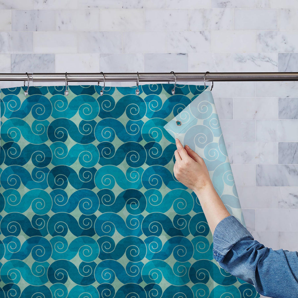 Spiral Waves Washable Waterproof Shower Curtain-Shower Curtains-CUR_SH-IC 5007431 IC 5007431, Abstract Expressionism, Abstracts, Ancient, Art and Paintings, Black and White, Botanical, Circle, Culture, Decorative, Digital, Digital Art, Ethnic, Fashion, Floral, Flowers, Graphic, Historical, Illustrations, Japanese, Medieval, Nature, Patterns, Retro, Scenic, Semi Abstract, Signs, Signs and Symbols, Symbols, Traditional, Tribal, Vintage, White, World Culture, spiral, waves, washable, waterproof, shower, curtai