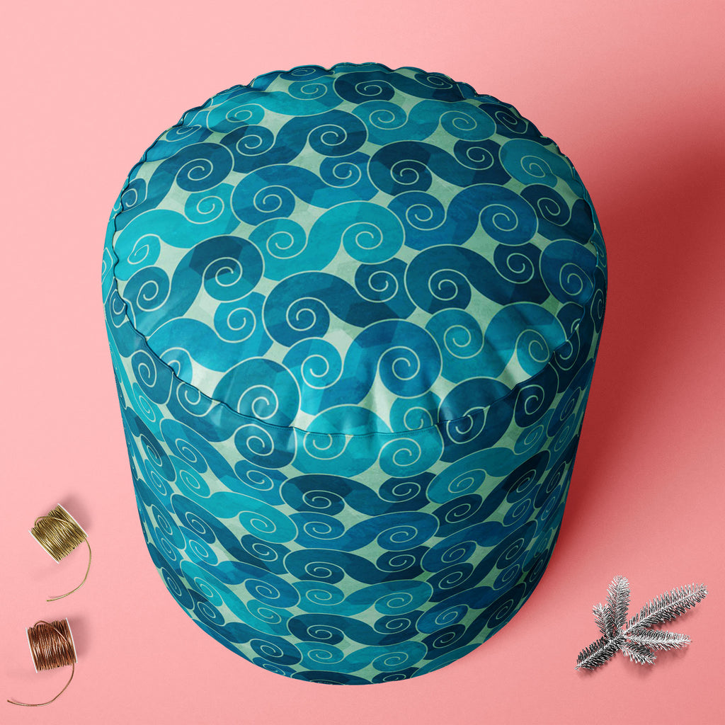 Spiral Waves Footstool Footrest Puffy Pouffe Ottoman Bean Bag | Canvas Fabric-Footstools-FST_CB_BN-IC 5007431 IC 5007431, Abstract Expressionism, Abstracts, Ancient, Art and Paintings, Black and White, Botanical, Circle, Culture, Decorative, Digital, Digital Art, Ethnic, Fashion, Floral, Flowers, Graphic, Historical, Illustrations, Japanese, Medieval, Nature, Patterns, Retro, Scenic, Semi Abstract, Signs, Signs and Symbols, Symbols, Traditional, Tribal, Vintage, White, World Culture, spiral, waves, footstoo