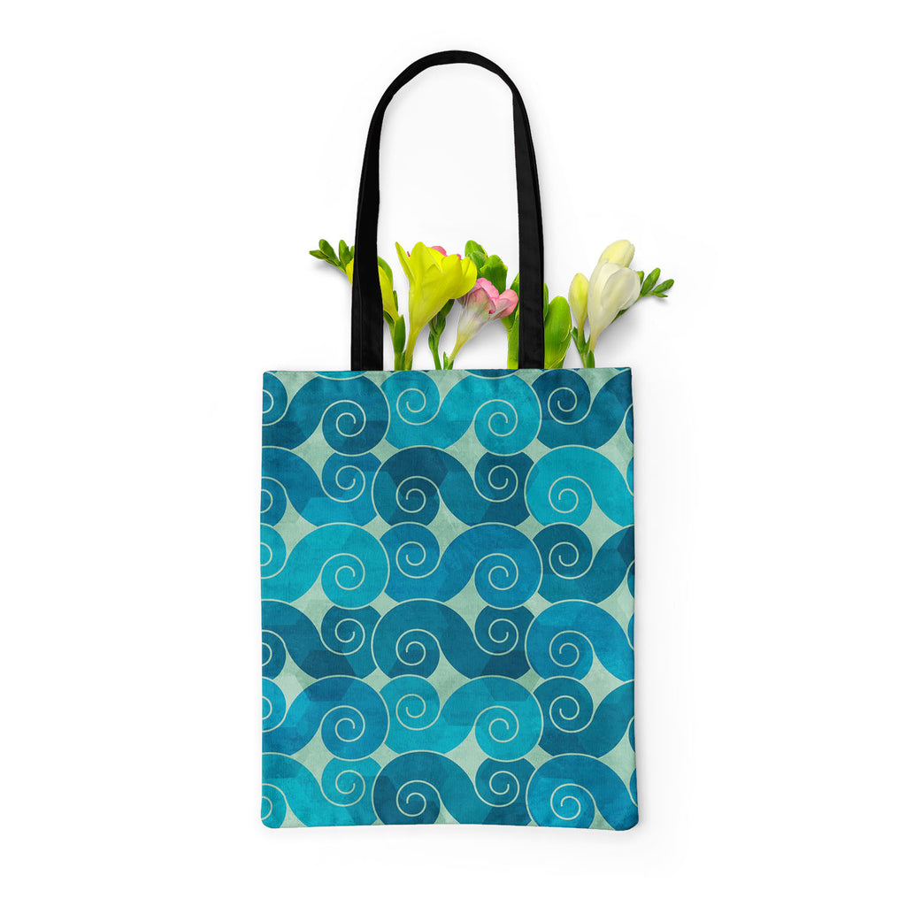 Spiral Waves Tote Bag Shoulder Purse | Multipurpose-Tote Bags Basic-TOT_FB_BS-IC 5007431 IC 5007431, Abstract Expressionism, Abstracts, Ancient, Art and Paintings, Black and White, Botanical, Circle, Culture, Decorative, Digital, Digital Art, Ethnic, Fashion, Floral, Flowers, Graphic, Historical, Illustrations, Japanese, Medieval, Nature, Patterns, Retro, Scenic, Semi Abstract, Signs, Signs and Symbols, Symbols, Traditional, Tribal, Vintage, White, World Culture, spiral, waves, tote, bag, shoulder, purse, m