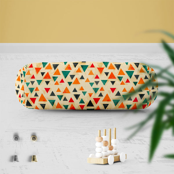 Vintage Triangle D1 Bolster Cover Booster Cases | Concealed Zipper Opening-Bolster Covers-BOL_CV_ZP-IC 5007432 IC 5007432, Abstract Expressionism, Abstracts, Ancient, Art and Paintings, Aztec, Black, Black and White, Books, Culture, Decorative, Digital, Digital Art, Ethnic, Fashion, Geometric, Geometric Abstraction, Graphic, Grid Art, Hipster, Historical, Illustrations, Medieval, Modern Art, Patterns, Retro, Semi Abstract, Signs, Signs and Symbols, Traditional, Triangles, Tribal, Vintage, World Culture, tri