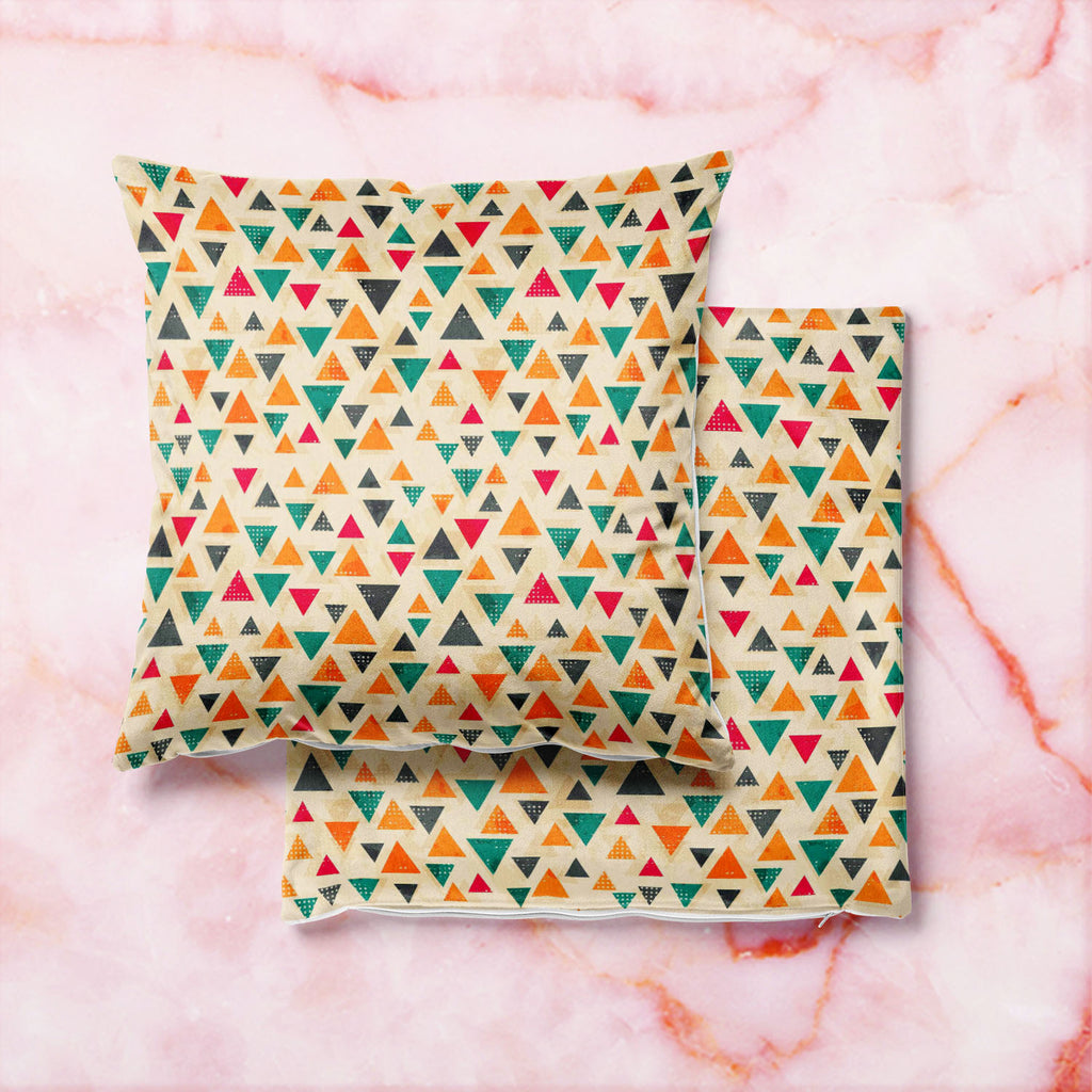 Vintage Triangle D1 Cushion Cover Throw Pillow-Cushion Covers-CUS_CV-IC 5007432 IC 5007432, Abstract Expressionism, Abstracts, Ancient, Art and Paintings, Aztec, Black, Black and White, Books, Culture, Decorative, Digital, Digital Art, Ethnic, Fashion, Geometric, Geometric Abstraction, Graphic, Grid Art, Hipster, Historical, Illustrations, Medieval, Modern Art, Patterns, Retro, Semi Abstract, Signs, Signs and Symbols, Traditional, Triangles, Tribal, Vintage, World Culture, triangle, d1, cushion, cover, thro