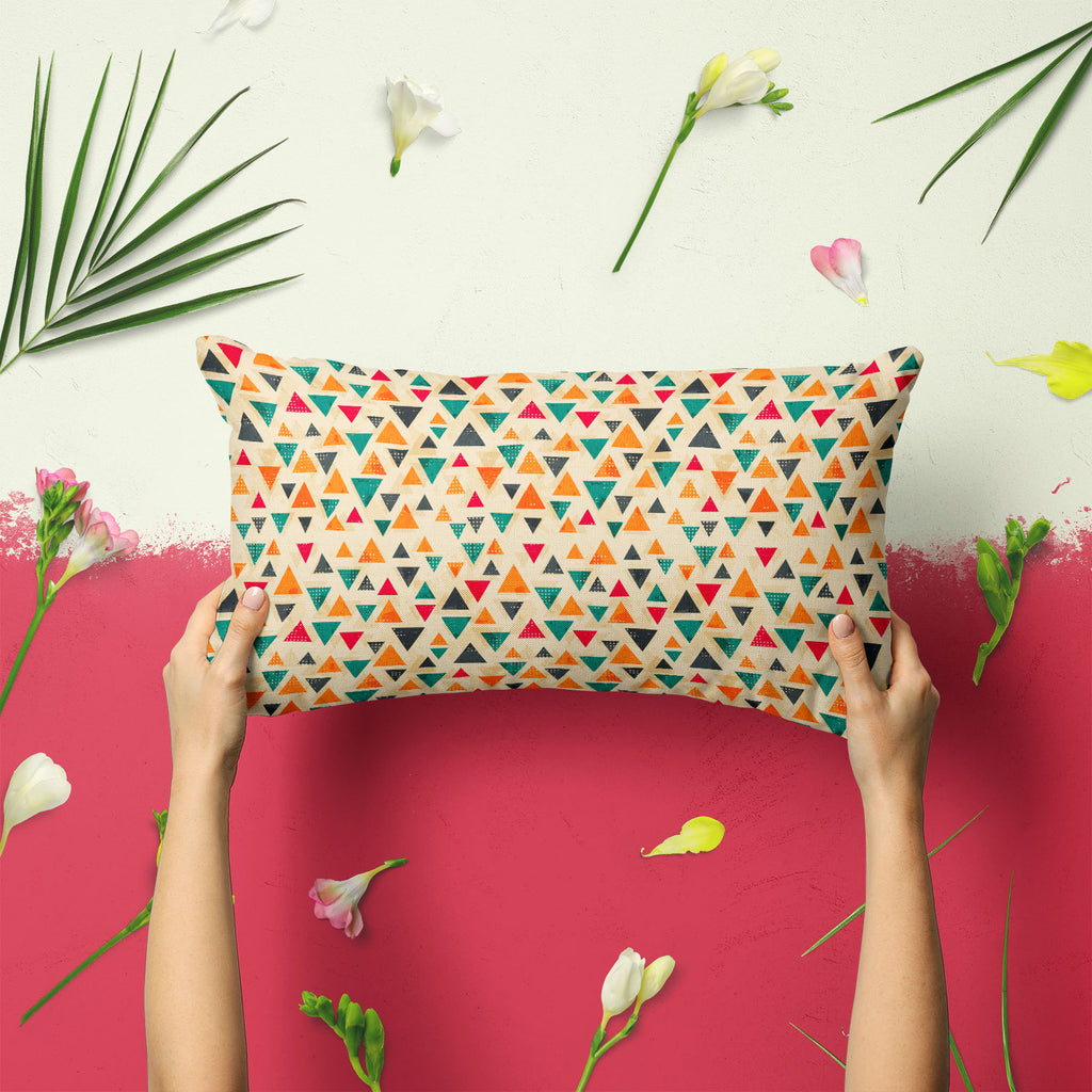 Vintage Triangle D1 Pillow Cover Case-Pillow Cases-PIL_CV-IC 5007432 IC 5007432, Abstract Expressionism, Abstracts, Ancient, Art and Paintings, Aztec, Black, Black and White, Books, Culture, Decorative, Digital, Digital Art, Ethnic, Fashion, Geometric, Geometric Abstraction, Graphic, Grid Art, Hipster, Historical, Illustrations, Medieval, Modern Art, Patterns, Retro, Semi Abstract, Signs, Signs and Symbols, Traditional, Triangles, Tribal, Vintage, World Culture, triangle, d1, pillow, cover, case, abstract, 