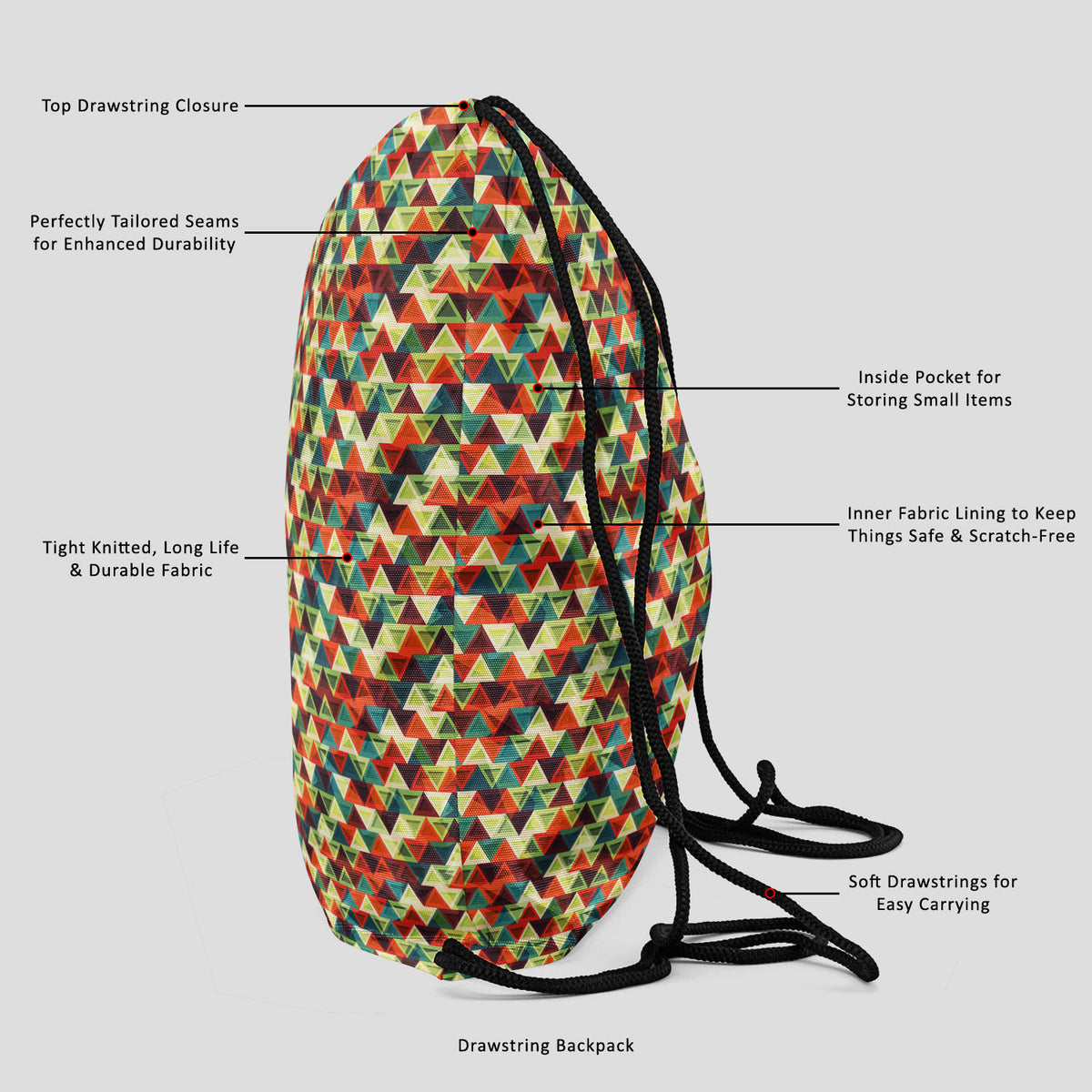 Grunge Triangle Backpack for Students | College & Travel Bag-Backpacks ...