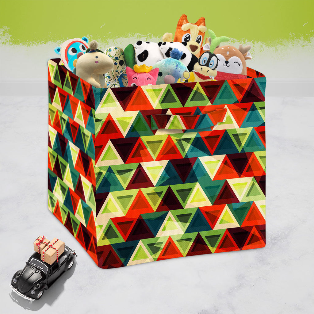 Grunge Triangle D3 Foldable Open Storage Bin | Organizer Box, Toy Basket, Shelf Box, Laundry Bag | Canvas Fabric-Storage Bins-STR_BI_CB-IC 5007436 IC 5007436, Abstract Expressionism, Abstracts, African, American, Ancient, Art and Paintings, Aztec, Culture, Decorative, Diamond, Digital, Digital Art, Ethnic, Geometric, Geometric Abstraction, Graphic, Historical, Illustrations, Medieval, Mexican, Modern Art, Patterns, Retro, Semi Abstract, Signs, Signs and Symbols, Traditional, Triangles, Tribal, Vintage, Worl