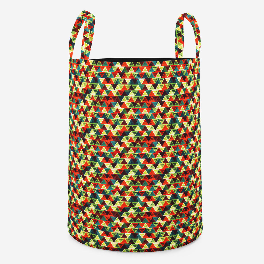 Grunge Triangle Foldable Open Storage Bin | Organizer Box, Toy Basket, Shelf Box, Laundry Bag | Canvas Fabric-Storage Bins-STR_BI_RD-IC 5007436 IC 5007436, Abstract Expressionism, Abstracts, African, American, Ancient, Art and Paintings, Aztec, Culture, Decorative, Diamond, Digital, Digital Art, Ethnic, Geometric, Geometric Abstraction, Graphic, Historical, Illustrations, Medieval, Mexican, Modern Art, Patterns, Retro, Semi Abstract, Signs, Signs and Symbols, Traditional, Triangles, Tribal, Vintage, World C