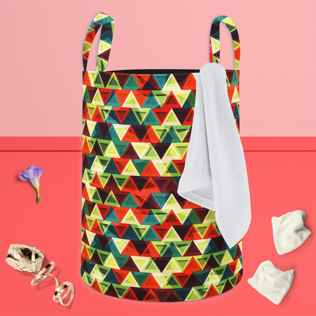 Grunge Triangle D3 Foldable Open Storage Bin | Organizer Box, Toy Basket, Shelf Box, Laundry Bag | Canvas Fabric-Storage Bins-STR_BI_CB-IC 5007436 IC 5007436, Abstract Expressionism, Abstracts, African, American, Ancient, Art and Paintings, Aztec, Culture, Decorative, Diamond, Digital, Digital Art, Ethnic, Geometric, Geometric Abstraction, Graphic, Historical, Illustrations, Medieval, Mexican, Modern Art, Patterns, Retro, Semi Abstract, Signs, Signs and Symbols, Traditional, Triangles, Tribal, Vintage, Worl