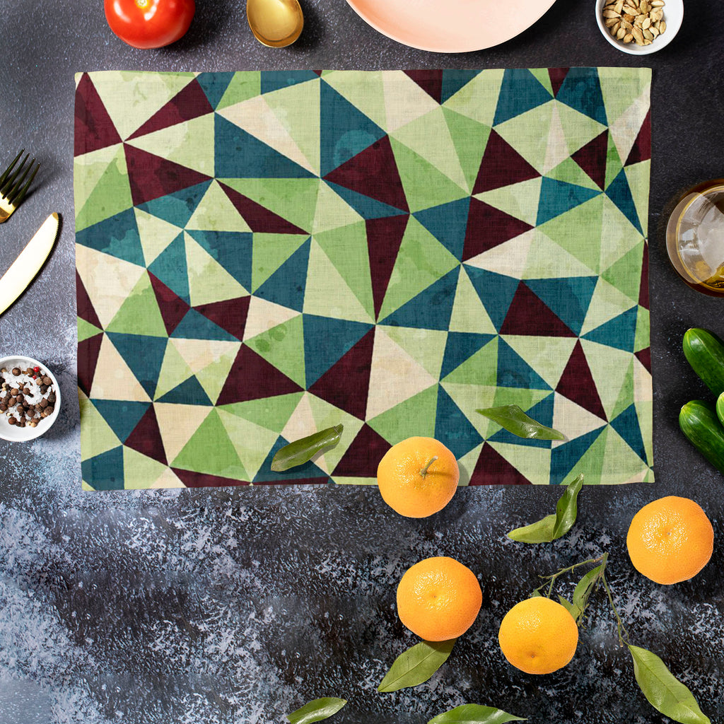 Grunge Triangle D4 Table Mat Placemat-Table Place Mats Fabric-MAT_TB-IC 5007437 IC 5007437, Abstract Expressionism, Abstracts, Ancient, Art and Paintings, Culture, Diamond, Digital, Digital Art, Ethnic, Geometric, Geometric Abstraction, Graphic, Grid Art, Historical, Illustrations, Medieval, Patterns, Retro, Semi Abstract, Signs, Signs and Symbols, Traditional, Triangles, Tribal, Vintage, World Culture, grunge, triangle, d4, table, mat, placemat, abstract, art, artistic, artwork, backdrop, background, class