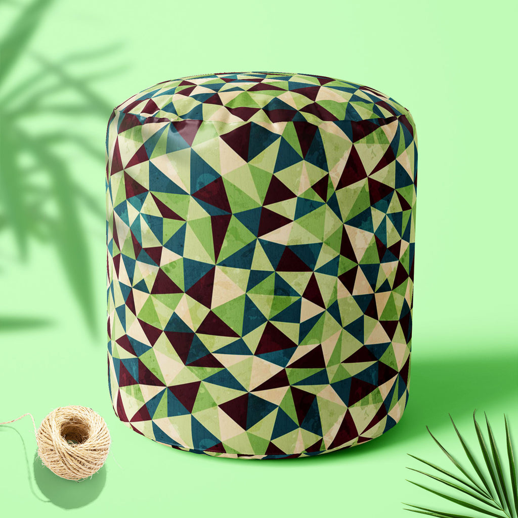 Grunge Triangle D4 Footstool Footrest Puffy Pouffe Ottoman Bean Bag | Canvas Fabric-Footstools-FST_CB_BN-IC 5007437 IC 5007437, Abstract Expressionism, Abstracts, Ancient, Art and Paintings, Culture, Diamond, Digital, Digital Art, Ethnic, Geometric, Geometric Abstraction, Graphic, Grid Art, Historical, Illustrations, Medieval, Patterns, Retro, Semi Abstract, Signs, Signs and Symbols, Traditional, Triangles, Tribal, Vintage, World Culture, grunge, triangle, d4, footstool, footrest, puffy, pouffe, ottoman, be