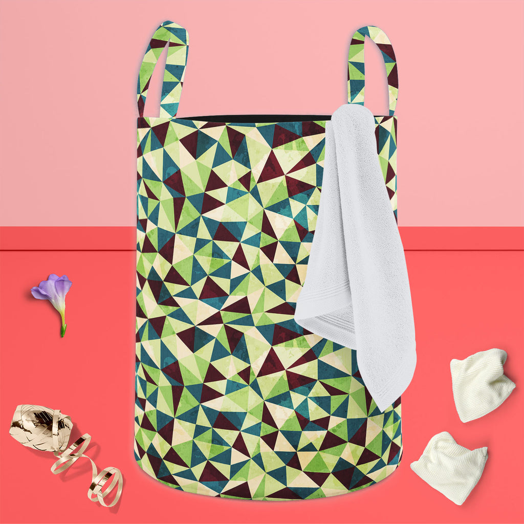 Grunge Triangle D4 Foldable Open Storage Bin | Organizer Box, Toy Basket, Shelf Box, Laundry Bag | Canvas Fabric-Storage Bins-STR_BI_CB-IC 5007437 IC 5007437, Abstract Expressionism, Abstracts, Ancient, Art and Paintings, Culture, Diamond, Digital, Digital Art, Ethnic, Geometric, Geometric Abstraction, Graphic, Grid Art, Historical, Illustrations, Medieval, Patterns, Retro, Semi Abstract, Signs, Signs and Symbols, Traditional, Triangles, Tribal, Vintage, World Culture, grunge, triangle, d4, foldable, open, 