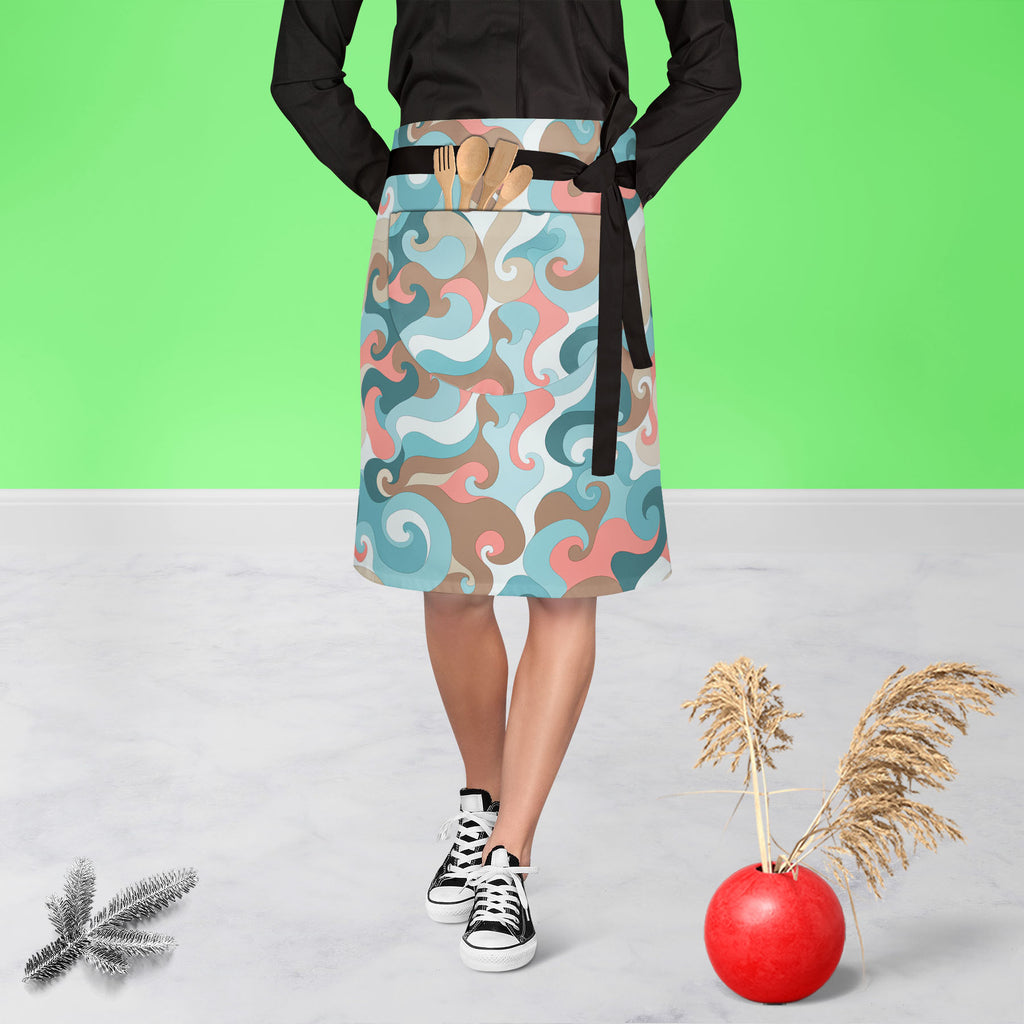 Waves Apron | Adjustable, Free Size & Waist Tiebacks-Apron Waist to Knee-APR_WS_KN-IC 5007438 IC 5007438, Abstract Expressionism, Abstracts, Art and Paintings, Decorative, Digital, Digital Art, Drawing, Geometric Abstraction, Graphic, Illustrations, Modern Art, Patterns, Semi Abstract, Signs, Signs and Symbols, Stripes, waves, apron, adjustable, free, size, waist, tiebacks, abstract, abstraction, anchor, aqua, art, backdrop, background, banner, beautiful, beauty, blue, bright, card, color, concept, cover, c