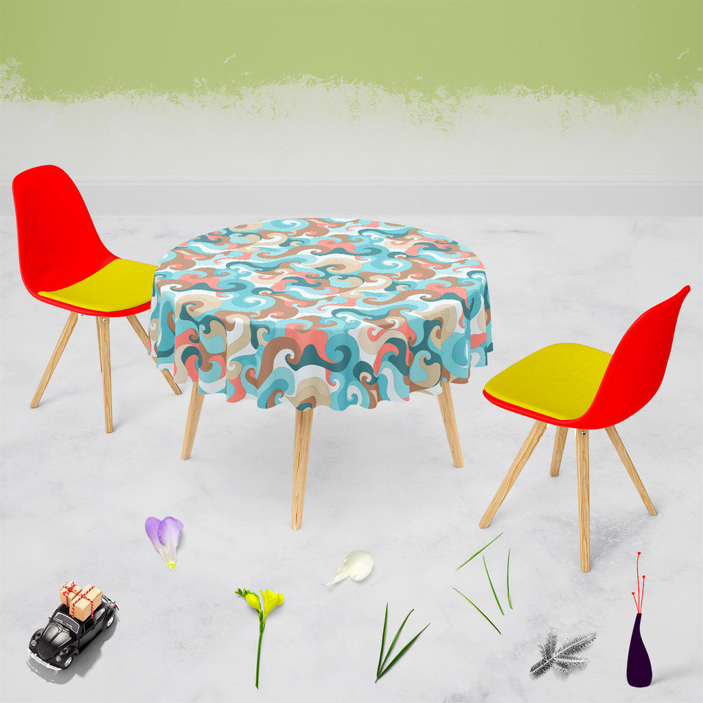 Waves Table Cloth Cover-Table Covers-CVR_TB_RD-IC 5007438 IC 5007438, Abstract Expressionism, Abstracts, Art and Paintings, Decorative, Digital, Digital Art, Drawing, Geometric Abstraction, Graphic, Illustrations, Modern Art, Patterns, Semi Abstract, Signs, Signs and Symbols, Stripes, waves, table, cloth, cover, abstract, abstraction, anchor, aqua, art, backdrop, background, banner, beautiful, beauty, blue, bright, card, color, concept, creative, curl, curve, decor, decoration, design, effect, element, fabr