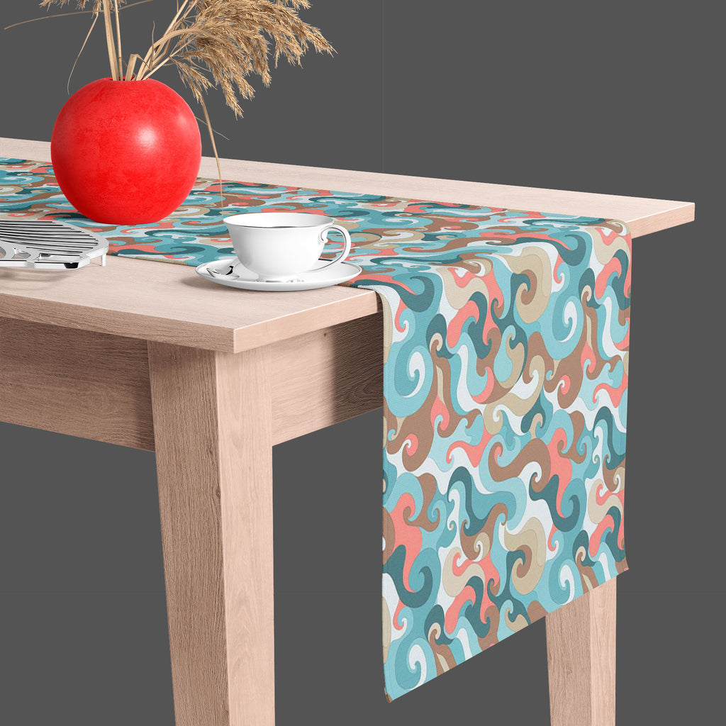 Waves Table Runner-Table Runners-RUN_TB-IC 5007438 IC 5007438, Abstract Expressionism, Abstracts, Art and Paintings, Decorative, Digital, Digital Art, Drawing, Geometric Abstraction, Graphic, Illustrations, Modern Art, Patterns, Semi Abstract, Signs, Signs and Symbols, Stripes, waves, table, runner, abstract, abstraction, anchor, aqua, art, backdrop, background, banner, beautiful, beauty, blue, bright, card, color, concept, cover, creative, curl, curve, decor, decoration, design, effect, element, fabric, fr