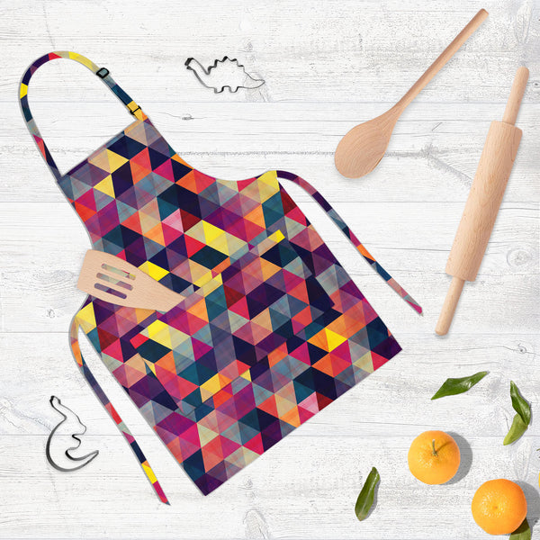 Triangled D1 Apron | Adjustable, Free Size & Waist Tiebacks-Aprons Neck to Knee-APR_NK_KN-IC 5007439 IC 5007439, Abstract Expressionism, Abstracts, Ancient, Black, Black and White, Decorative, Diamond, Fantasy, Fashion, Geometric, Geometric Abstraction, Grid Art, Historical, Medieval, Modern Art, Patterns, Pop Art, Retro, Semi Abstract, Signs, Signs and Symbols, Triangles, Vintage, triangled, d1, full-length, neck, to, knee, apron, poly-cotton, fabric, adjustable, buckle, waist, tiebacks, pattern, texture, 