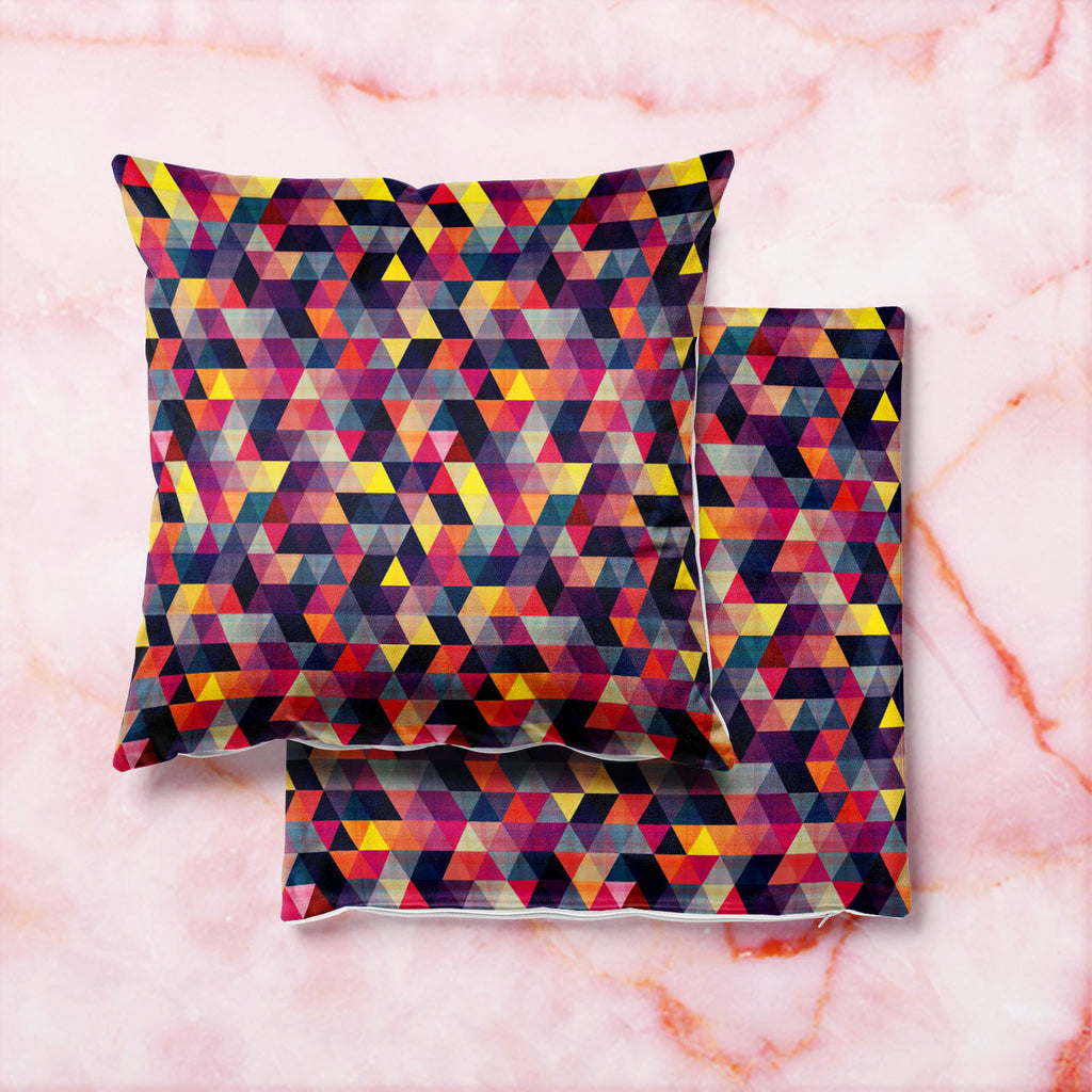 Triangled D1 Cushion Cover Throw Pillow-Cushion Covers-CUS_CV-IC 5007439 IC 5007439, Abstract Expressionism, Abstracts, Ancient, Black, Black and White, Decorative, Diamond, Fantasy, Fashion, Geometric, Geometric Abstraction, Grid Art, Historical, Medieval, Modern Art, Patterns, Pop Art, Retro, Semi Abstract, Signs, Signs and Symbols, Triangles, Vintage, triangled, d1, cushion, cover, throw, pillow, pattern, texture, abstract, seamless, triangle, background, geometry, grid, patchwork, mosaic, wallpaper, mus