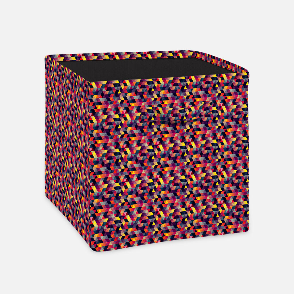 Triangled Foldable Open Storage Bin | Organizer Box, Toy Basket, Shelf Box, Laundry Bag | Canvas Fabric-Storage Bins-STR_BI_CB-IC 5007439 IC 5007439, Abstract Expressionism, Abstracts, Ancient, Black, Black and White, Decorative, Diamond, Fantasy, Fashion, Geometric, Geometric Abstraction, Grid Art, Historical, Medieval, Modern Art, Patterns, Pop Art, Retro, Semi Abstract, Signs, Signs and Symbols, Triangles, Vintage, triangled, foldable, open, storage, bin, organizer, box, toy, basket, shelf, laundry, bag,