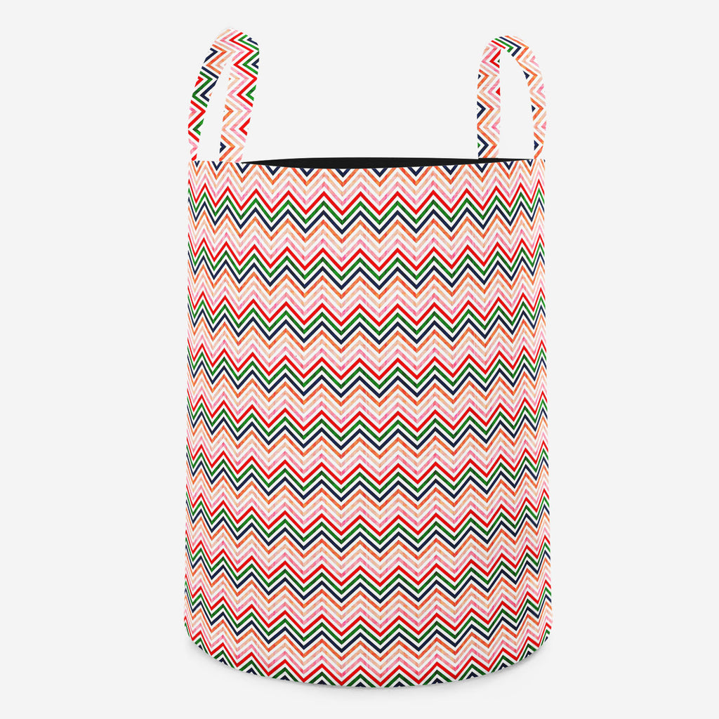 Chevron Foldable Open Storage Bin | Organizer Box, Toy Basket, Shelf Box, Laundry Bag | Canvas Fabric-Storage Bins-STR_BI_RD-IC 5007440 IC 5007440, Abstract Expressionism, Abstracts, Ancient, Black and White, Chevron, Decorative, Geometric, Geometric Abstraction, Historical, Medieval, Modern Art, Nautical, Patterns, Retro, Semi Abstract, Signs, Signs and Symbols, Stripes, Vintage, White, foldable, open, storage, bin, organizer, box, toy, basket, shelf, laundry, bag, canvas, fabric, pattern, abstract, backdr