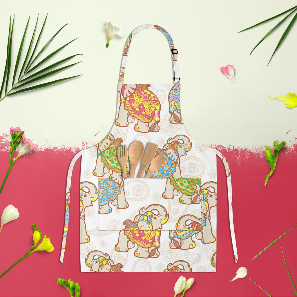 Indian Elephant D1 Apron | Adjustable, Free Size & Waist Tiebacks-Aprons Neck to Knee-APR_NK_KN-IC 5007441 IC 5007441, Abstract Expressionism, Abstracts, African, Ancient, Animals, Animated Cartoons, Art and Paintings, Asian, Baby, Caricature, Cartoons, Children, Decorative, Digital, Digital Art, Festivals, Festivals and Occasions, Festive, Geometric, Geometric Abstraction, Graphic, Historical, Illustrations, Indian, Kids, Medieval, Modern Art, Nature, Patterns, Pets, Retro, Scenic, Semi Abstract, Signs, Si