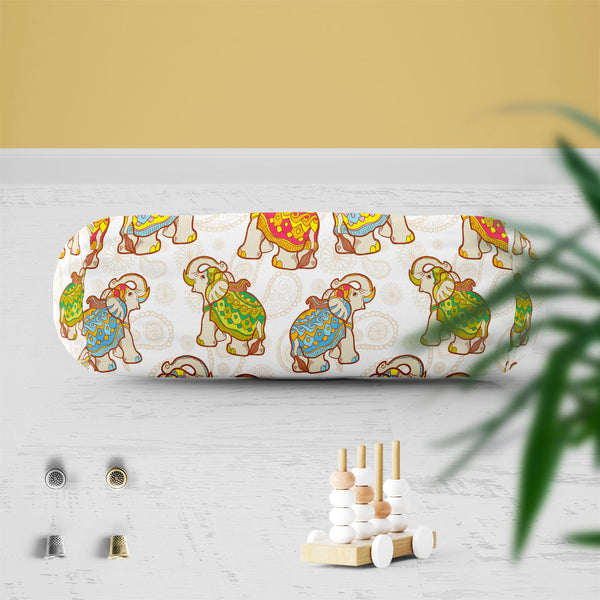 Indian Elephant D1 Bolster Cover Booster Cases | Concealed Zipper Opening-Bolster Covers-BOL_CV_ZP-IC 5007441 IC 5007441, Abstract Expressionism, Abstracts, African, Ancient, Animals, Animated Cartoons, Art and Paintings, Asian, Baby, Caricature, Cartoons, Children, Decorative, Digital, Digital Art, Festivals, Festivals and Occasions, Festive, Geometric, Geometric Abstraction, Graphic, Historical, Illustrations, Indian, Kids, Medieval, Modern Art, Nature, Patterns, Pets, Retro, Scenic, Semi Abstract, Signs,