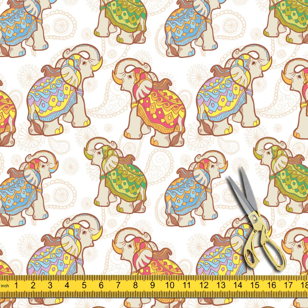 Indian Elephant Upholstery Fabric by Metre | For Sofa, Curtains, Cushions, Furnishing, Craft, Dress Material-Upholstery Fabrics-FAB_RW-IC 5007441 IC 5007441, Abstract Expressionism, Abstracts, African, Ancient, Animals, Animated Cartoons, Art and Paintings, Asian, Baby, Caricature, Cartoons, Children, Decorative, Digital, Digital Art, Festivals, Festivals and Occasions, Festive, Geometric, Geometric Abstraction, Graphic, Historical, Illustrations, Indian, Kids, Medieval, Modern Art, Nature, Patterns, Pets, 