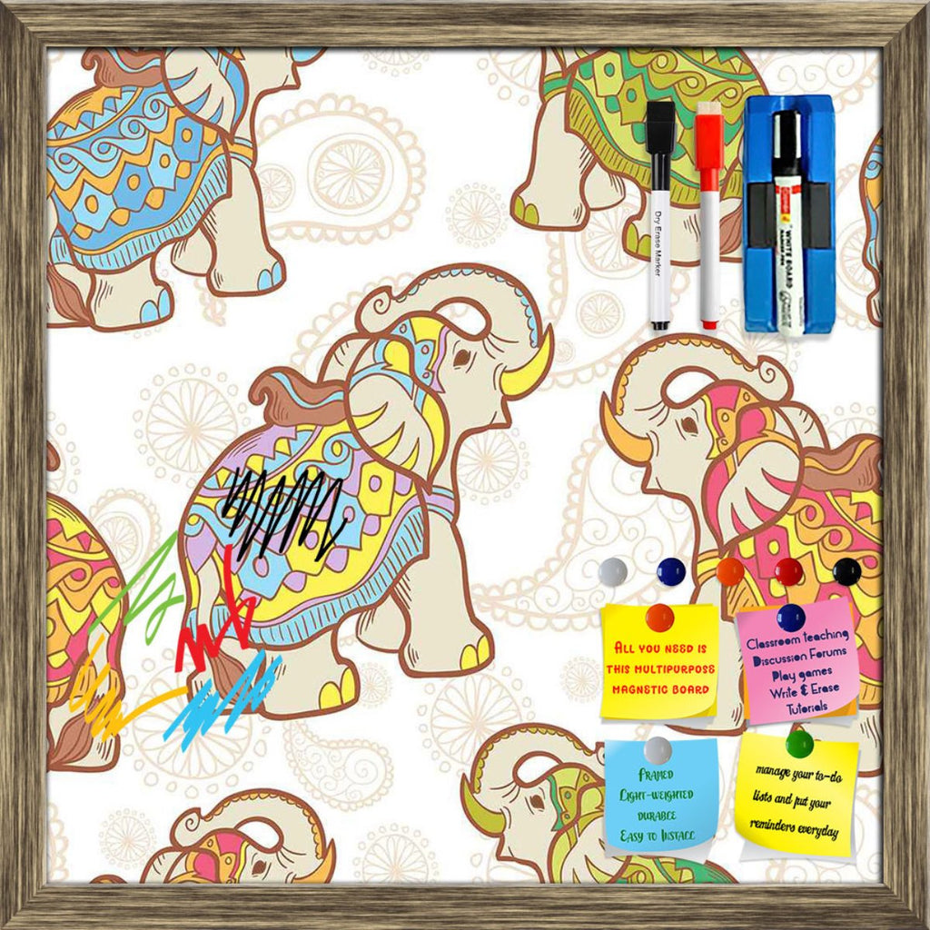 Indian Elephant Framed Magnetic Dry Erase Board | Combo with Magnet Buttons & Markers-Magnetic Boards Framed-MGB_FR-IC 5007441 IC 5007441, Abstract Expressionism, Abstracts, African, Ancient, Animals, Animated Cartoons, Art and Paintings, Asian, Baby, Caricature, Cartoons, Children, Decorative, Digital, Digital Art, Festivals, Festivals and Occasions, Festive, Geometric, Geometric Abstraction, Graphic, Historical, Illustrations, Indian, Kids, Medieval, Modern Art, Nature, Patterns, Pets, Retro, Scenic, Semi