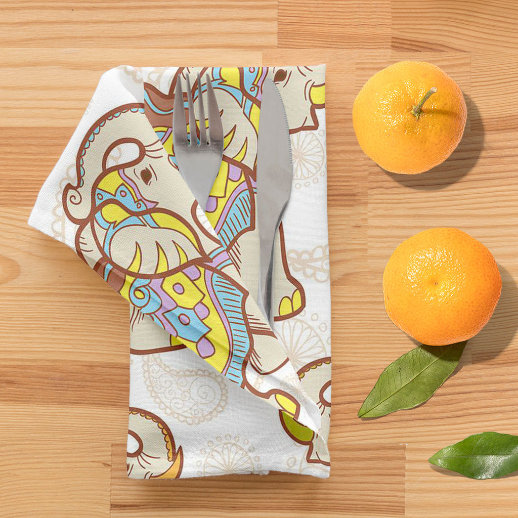 Indian Elephant D1 Table Napkin-Table Napkins-NAP_TB-IC 5007441 IC 5007441, Abstract Expressionism, Abstracts, African, Ancient, Animals, Animated Cartoons, Art and Paintings, Asian, Baby, Caricature, Cartoons, Children, Decorative, Digital, Digital Art, Festivals, Festivals and Occasions, Festive, Geometric, Geometric Abstraction, Graphic, Historical, Illustrations, Indian, Kids, Medieval, Modern Art, Nature, Patterns, Pets, Retro, Scenic, Semi Abstract, Signs, Signs and Symbols, Vintage, elephant, d1, tab