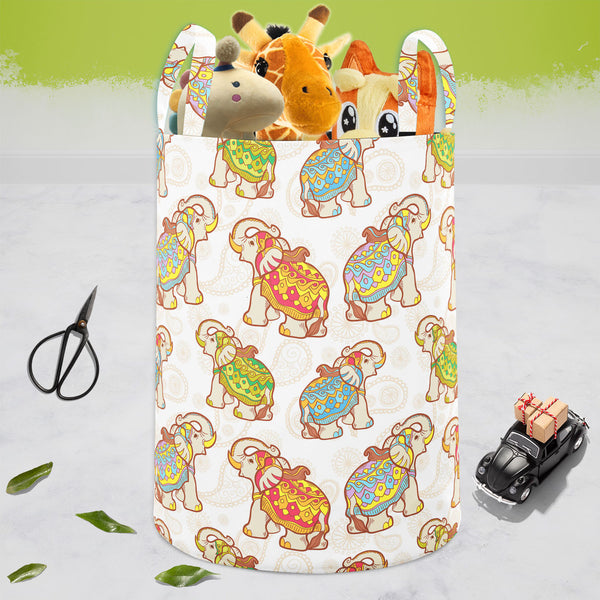 Indian Elephant D1 Foldable Open Storage Bin | Organizer Box, Toy Basket, Shelf Box, Laundry Bag | Canvas Fabric-Storage Bins-STR_BI_CB-IC 5007441 IC 5007441, Abstract Expressionism, Abstracts, African, Ancient, Animals, Animated Cartoons, Art and Paintings, Asian, Baby, Caricature, Cartoons, Children, Decorative, Digital, Digital Art, Festivals, Festivals and Occasions, Festive, Geometric, Geometric Abstraction, Graphic, Historical, Illustrations, Indian, Kids, Medieval, Modern Art, Nature, Patterns, Pets,